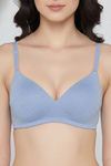 Zivame Bare Melange Padded Non Wired 3/4th Coverage Tshirt Bra - Blue Melange — thumbnail 5
